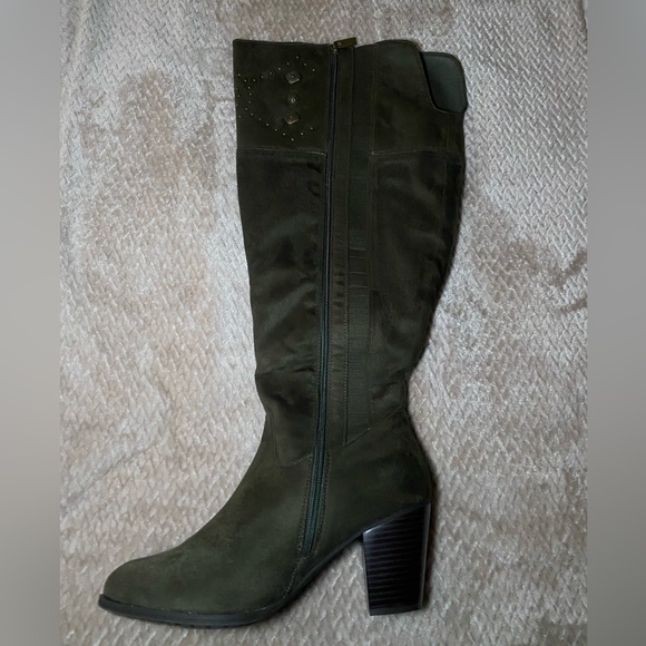 Wide Calf Block Heel Boots - Picture 1 of 5